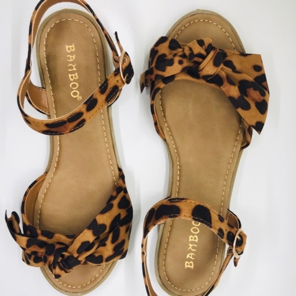 bamboo leopard sandals